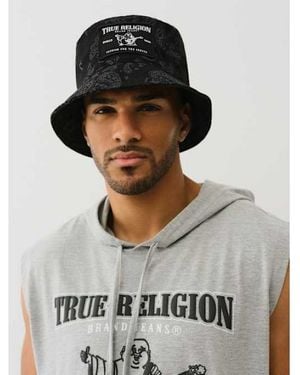 TRUE RELIGION Paisley Bucket Hat - Gray