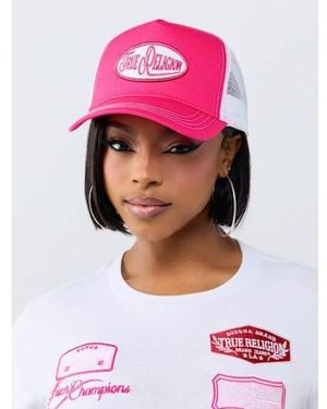TRUE RELIGION Logo Patch Trucker Hat - Pink
