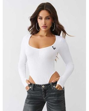 TRUE RELIGION Seamless Long Sleeve Bodysuit - White