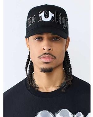 TRUE RELIGION Horseshoe Logo Rhinestuds Baseball Hat - Blue