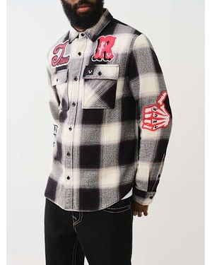 True Religion Buffalo Plaid Patch Workwear Shirt - Gray