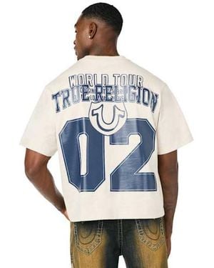 TRUE RELIGION Collegiate Heavyweight Boxy T-shirt - Blue