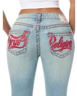TRUE RELIGION Becca Low Rise Embroidered Super T Bootcut Jean - Blue