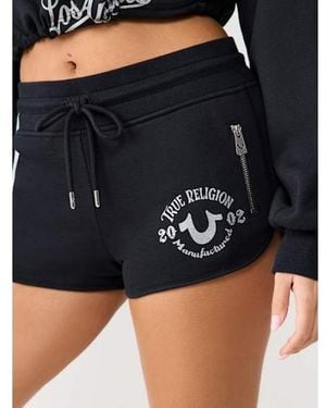 TRUE RELIGION Zip Pocket Dolphin Hem Hot Short - Black