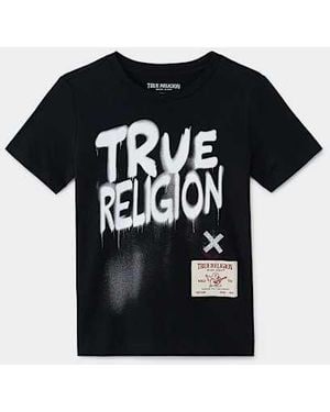 TRUE RELIGION Boys Graffiti Patch T-shirt - Black