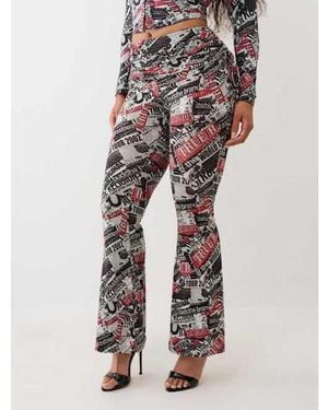 TRUE RELIGION World Tour Ruched Foldover Pant - Multicolor