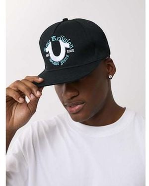 TRUE RELIGION Old English Logo Horseshoe Snapback - Black