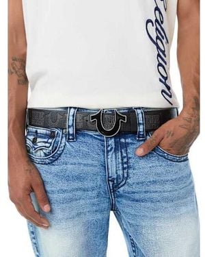 TRUE RELIGION Horseshoe Repeat Belt - Blue