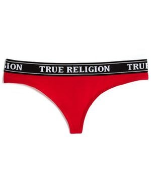 True Religion Logo Thong - Red