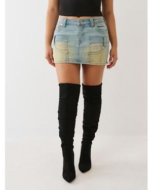 TRUE RELIGION Sadie Carpenter Mini Skirt - Blue