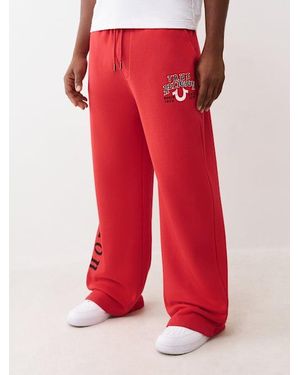 True Religion Logo Flag Baggy Sweatpant - Red