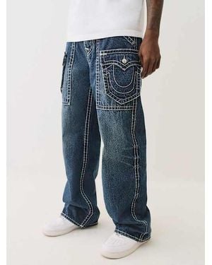 True Religion Vinny Super T Ultra Baggy Cargo Pant - Blue
