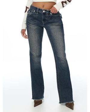 TRUE RELIGION Becca Mid Rise Western Flap Bootcut Jean - Blue
