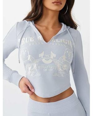 TRUE RELIGION French Terry Raglan Hoodie - Gray