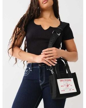 TRUE RELIGION Mini Logo Tote Bag - Black