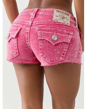 TRUE RELIGION Joey Big T Frayed Short - Pink