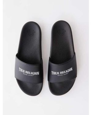 TRUE RELIGION Classic Logo Slides - Black