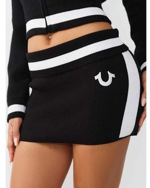 TRUE RELIGION Jacquard Low Rise Mini Skirt - Black
