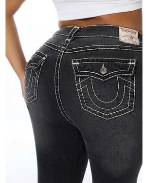 TRUE RELIGION Plus Becca Mid Rise Super T Flap Bootcut Jean - Blue