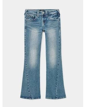 TRUE RELIGION Girls Joey Crystal Horseshoe Flare Jean - Blue