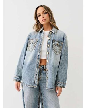 True Religion Denim Super T Shacket - Blue