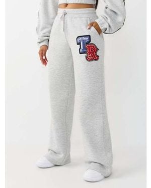 TRUE RELIGION Crystal Patch Straight Leg Sweatpant - White