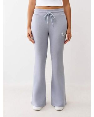 True Religion Crystal Horseshoe Flare Sweatpant - Blue