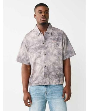TRUE RELIGION Allover Print Boxy Shirt - Green
