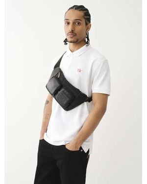 True Religion Faux Pebble Leather Fanny Pack - Black