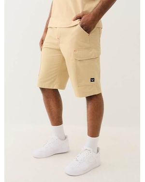 TRUE RELIGION Belted Logo Cargo Short - Natural