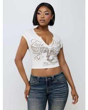 TRUE RELIGION Heritage Ribbed Notch T-shirt - White