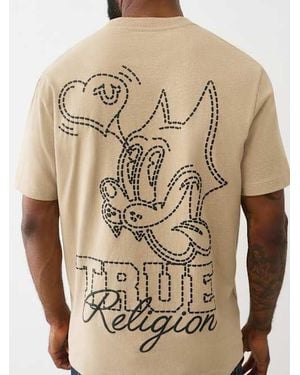 TRUE RELIGION Puff Print Cat T-shirt - Natural
