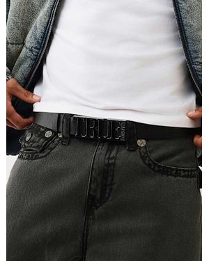 TRUE RELIGION Logo Buckle Belt - Black
