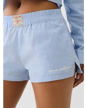 TRUE RELIGION Pinstriped Boxer Short - Blue