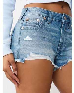 TRUE RELIGION High Rise Dolphin Short - Blue