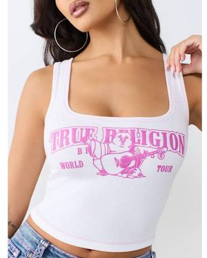 TRUE RELIGION Ribbed Contrast Tank Top - Purple