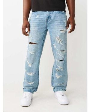 TRUE RELIGION Bobby Destroyed Baggy Jean 32" - Blue