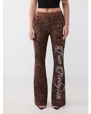 TRUE RELIGION Crystal Lace Waist Bootcut Pant - Brown