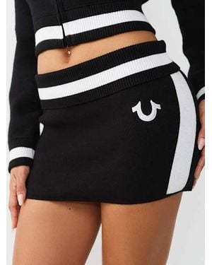 TRUE RELIGION Jacquard Low Rise Mini Skirt - Black
