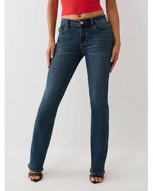 True Religion Billie Mid Rise Flap Straight Jean - Blue