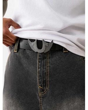 True Religion Winged Horseshoe Belt - Black