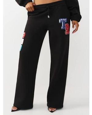 TRUE RELIGION Crystal Patch Straight Leg Sweatpant - Black