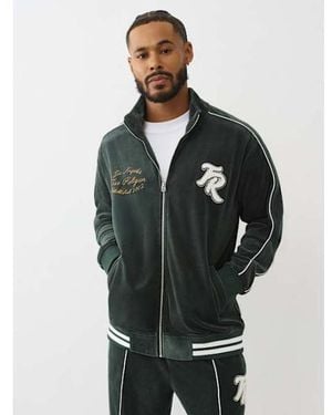 TRUE RELIGION Velour Track Jacket - Green