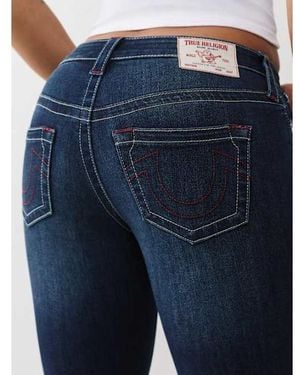 TRUE RELIGION Becca Mid Rise Big T Bootcut Jean - Blue