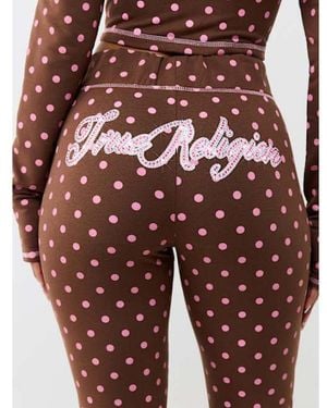 TRUE RELIGION Polka Dot Bootcut Pant - Brown