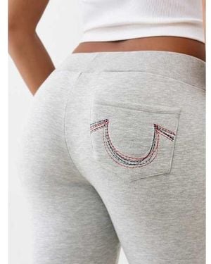 TRUE RELIGION Rainbow Stitch Horseshoe Bootcut Sweatpant - Gray