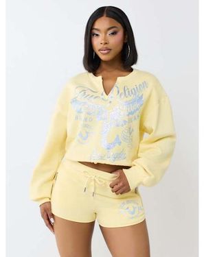 TRUE RELIGION V-notch Pullover Top - Natural