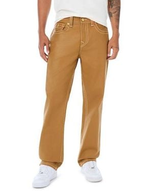 TRUE RELIGION Bobby Coated Flap Baggy Jean 32" - Brown
