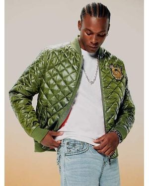True Religion Quilted Fighter Bomber Jacket - Green