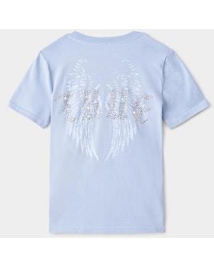 TRUE RELIGION Girls Crystal Wing T-shirt - Blue